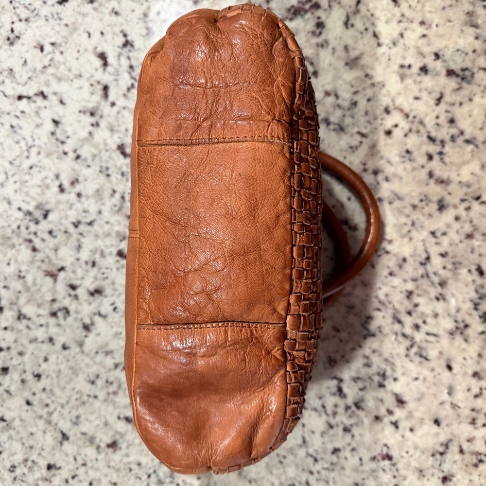Vilenca Holland Woven Genuine Leather Hand Bag Purse Satchel Brown - Picture 5 of 16